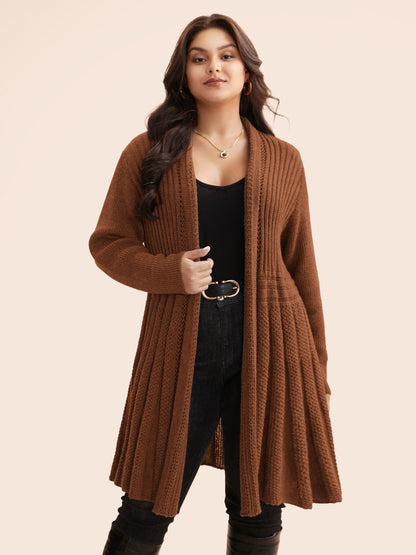 🔥 MAJOR SALE-Women’s Textured Long Cardigan – Relaxed Kimono-Style Open Front Sweater