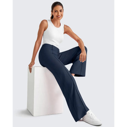 🔥Last Day:90% Off🔥Women's Straight Leg Ponte Yoga Pants with Pockets-1