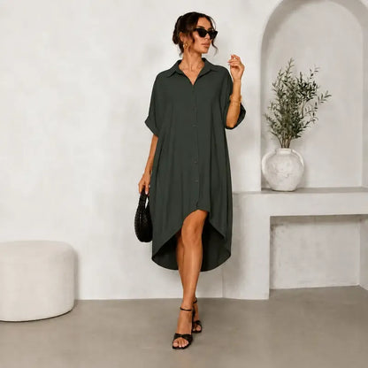 Women Sexy Black Shirt Dress