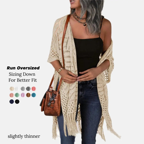 Womens Knit Cardigan Oversized Open Front Outwear New Spring & Summer Hollow Out（dan）