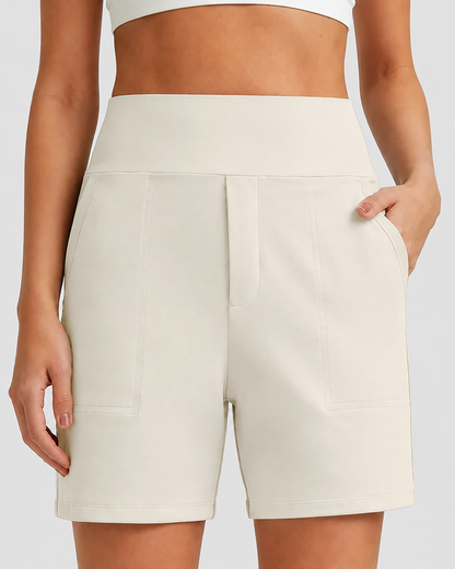 CLEARANCE SALE🔥Women's High-Waisted Athletic Bermuda Shorts with Pockets