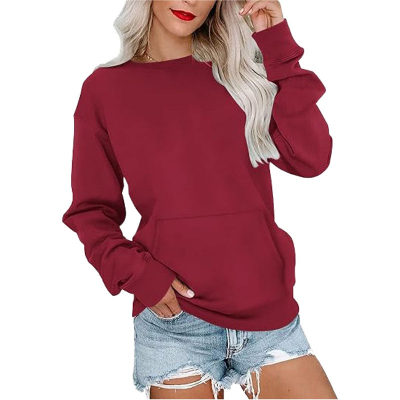 🎉Women's Oversized Crewneck Sweatshirt Long Sleeves Top with Pocket