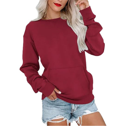 🎉Women's Oversized Crewneck Sweatshirt Long Sleeves Top with Pocket