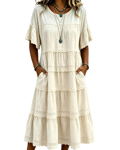 🔥Cool & breathable fabric🍃Women's Vintage Patchwork Lace Dress