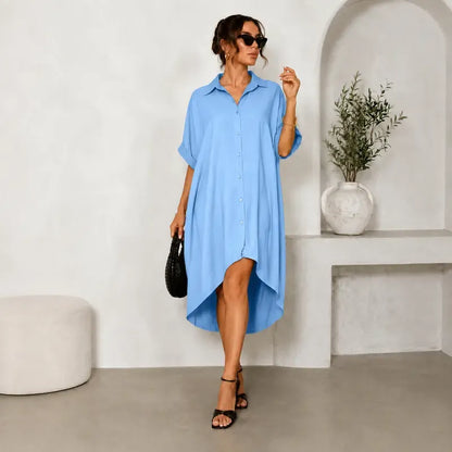 Women Sexy Black Shirt Dress