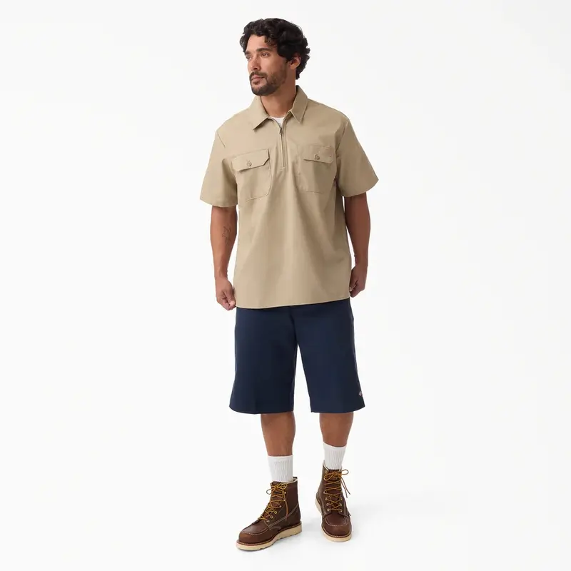 1/4 Zip Work Shirt - Relaxed Fit, Breathable Workwear
