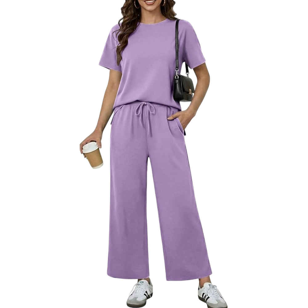 Women's Soft Short-Sleeve Loungewear Set