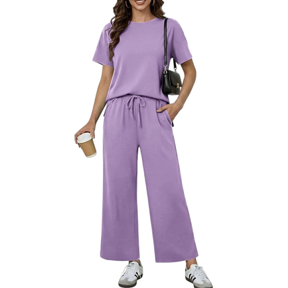 Women's Soft Short-Sleeve Loungewear Set