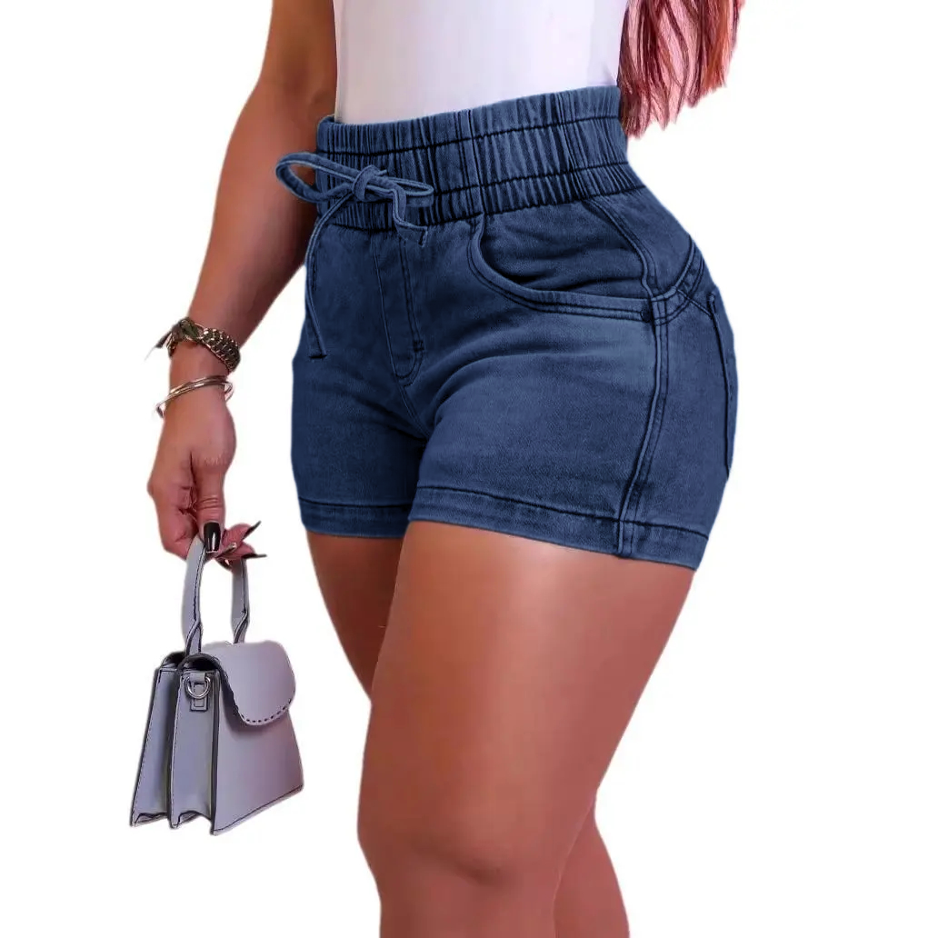 🔥LAST DAY SALE-Women’s High-Waisted Denim Shorts – Comfortable Stretch Fit with Adjustable Waist