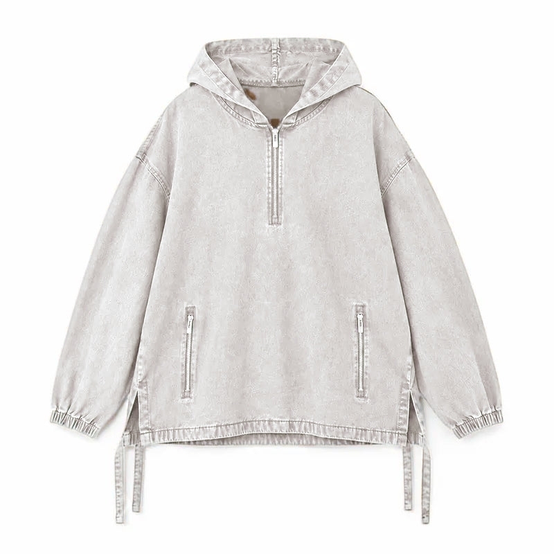 Unisex Cotton Washed Denim Hoodie