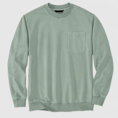 Vintage Washed Unisex Pocket Crewneck Sweatshirt