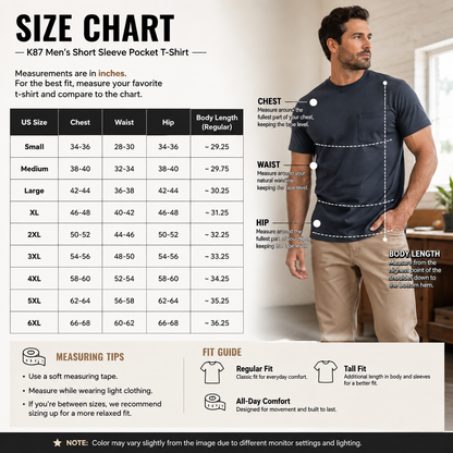 🔥CHT Men's K87 Workwear Loose Fit Heavyweight Short-Sleeve Pocket T-Shirt