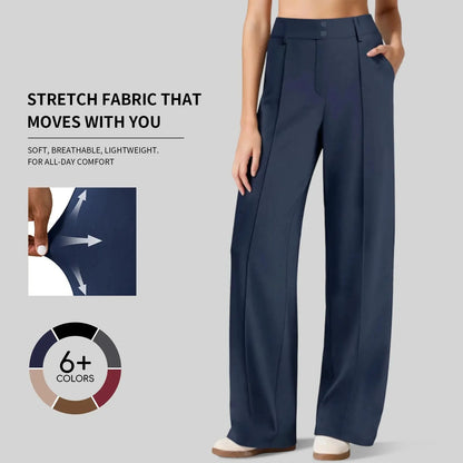 🔥Last Day:90% Off🔥Women's Straight Leg Ponte Yoga Pants with Pockets-1