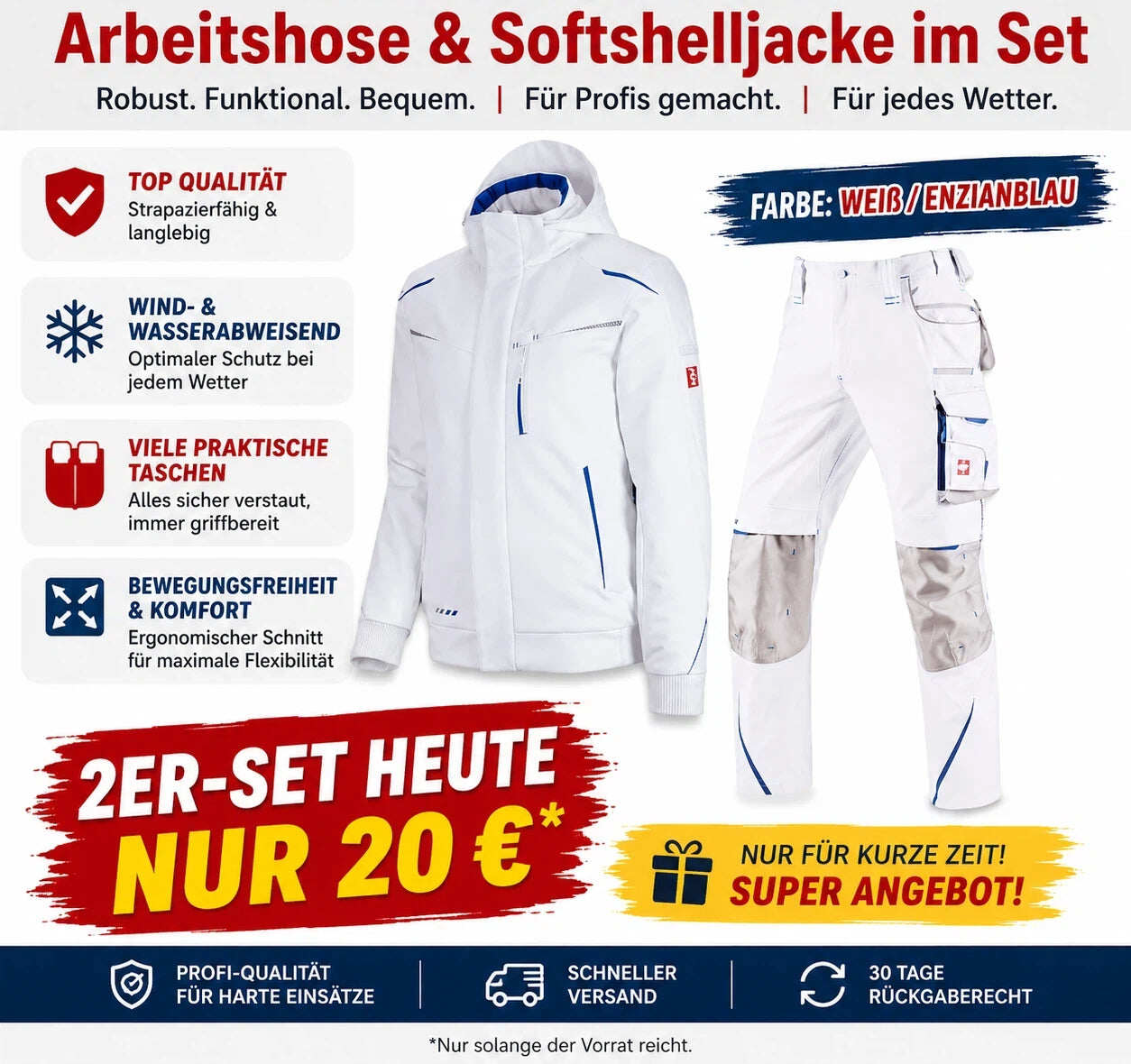 Offizieller Markenshop-Softshelljacke Bundhose Set