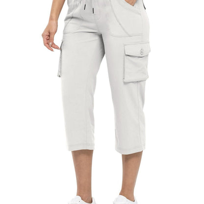 🔥Last day promotion-Women’s Loose Fit Lightweight Capri Cargo Pants – Casual 3/4 Trousers with 6 Pockets