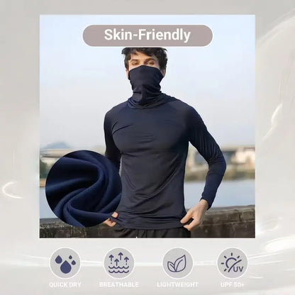 Men's casual hoodie with UPF50+ sun protection, soft and comfortable, classic and versatile.