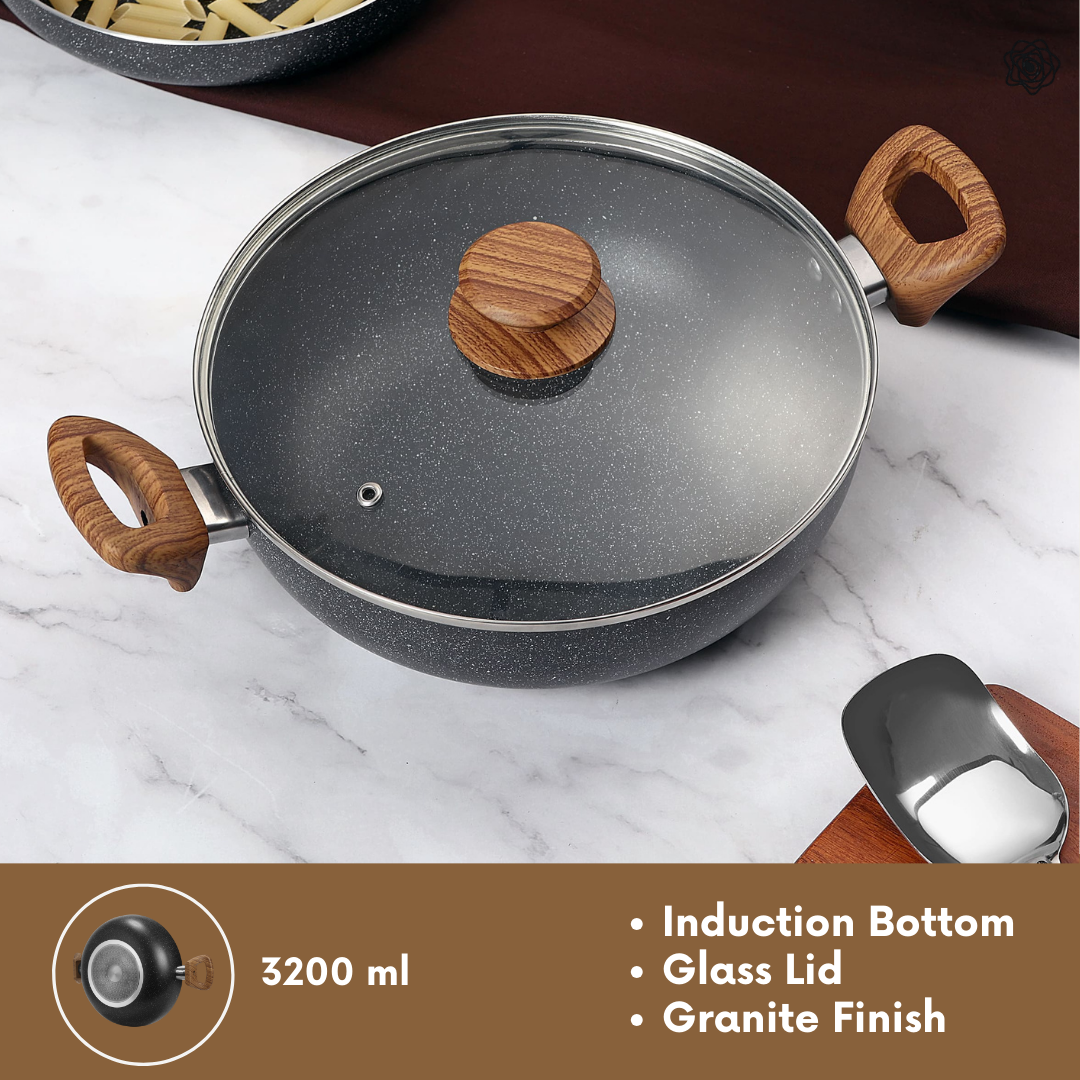 NON STICK GRAVEL COOKWARE SET 4PC
