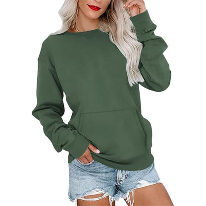 🎉Women's Oversized Crewneck Sweatshirt Long Sleeves Top with Pocket