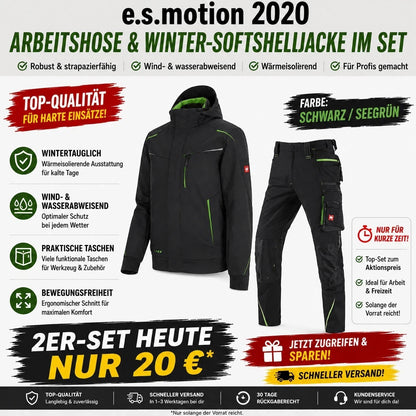 ☀️ WINTER-SALE IM SOMMER ❄️Softshelljacke x Bundhose e.s.motion 2020 Set