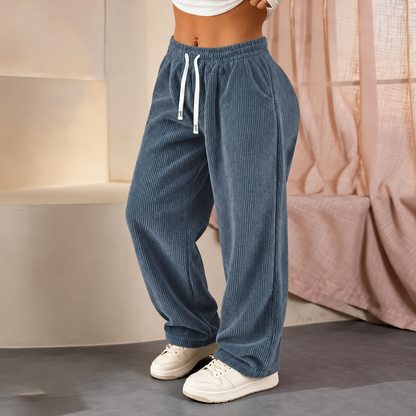 [LAST DAY SALE]Women's Solid Straight Leg Corduroy Bottoms-100% Cotton
