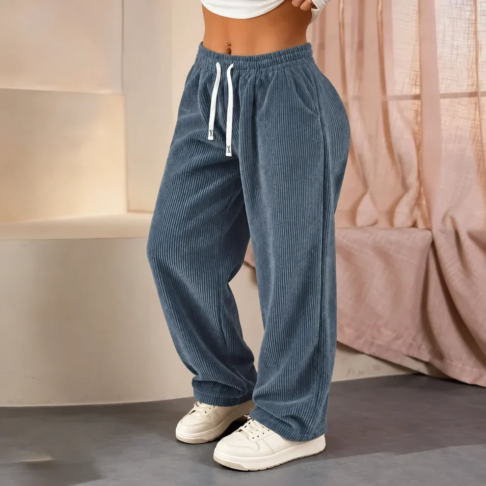 Bestseller 🏆 Einfarbige Cordhose für Damen mit geradem Bein