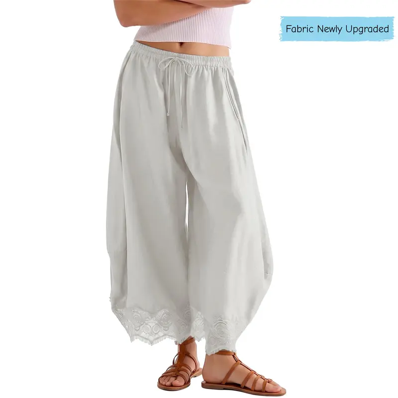 Women’s High-Waist Wide-Leg Cropped Pants