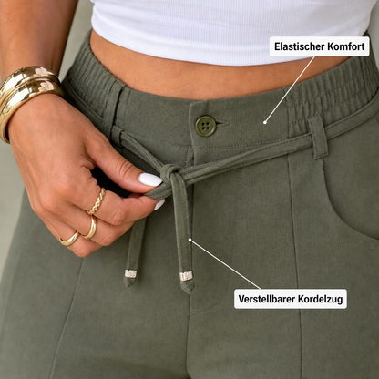 Damenhose mit hoher Taille und geradem Bein
