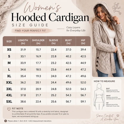 Women's Hooded Cardigan Long Sleeve Coat