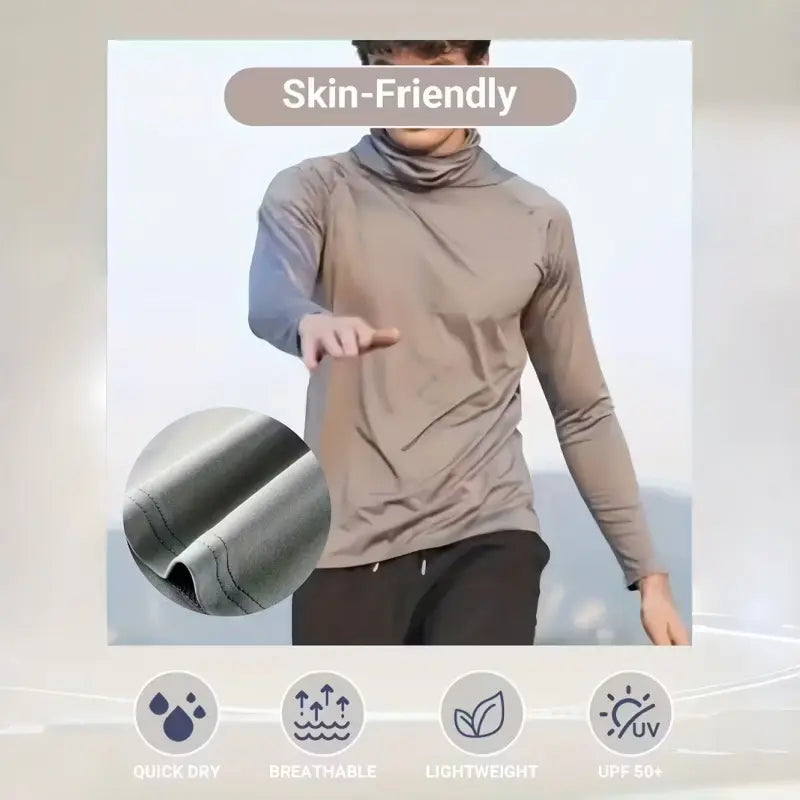 Men's casual hoodie with UPF50+ sun protection, soft and comfortable, classic and versatile.
