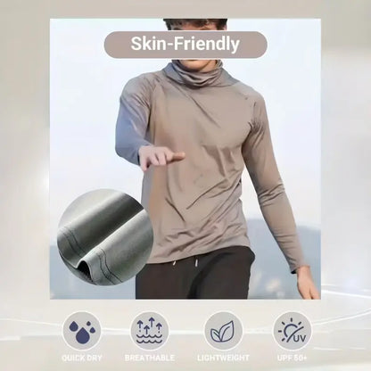 Men's casual hoodie with UPF50+ sun protection, soft and comfortable, classic and versatile.