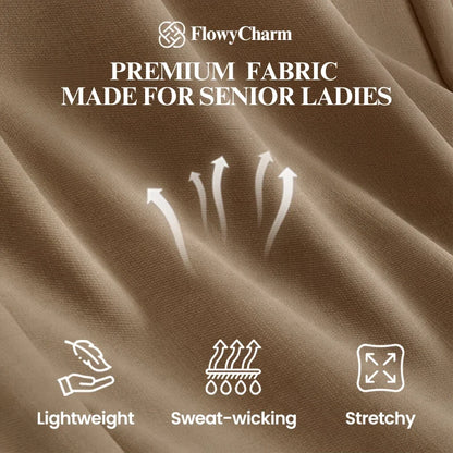 FlowyCharm - Drapey Soft Elegant High-Waisted Wide-Leg Pants.
