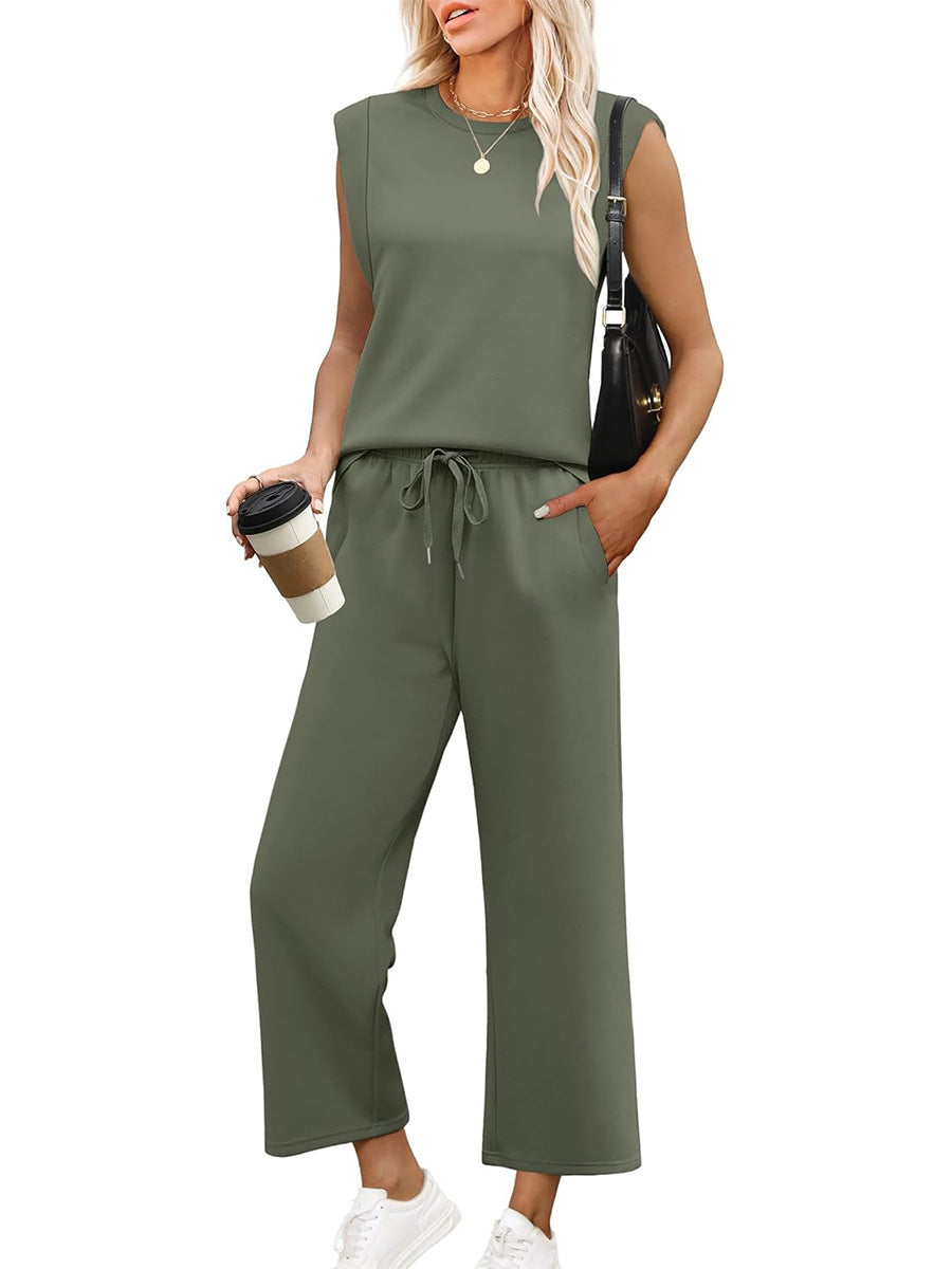 💕 Hot Sale 🔥New Women's Sleeveless Top & Wide-Leg Pants 2-Piece Set