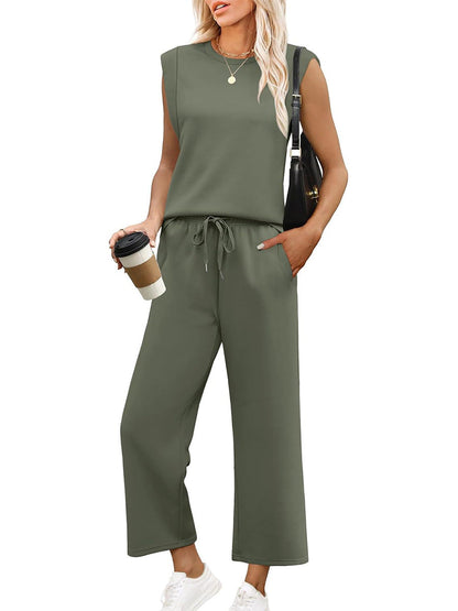 💕 Hot Sale 🔥New Women's Sleeveless Top & Wide-Leg Pants 2-Piece Set