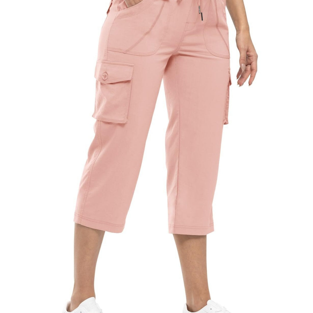 🔥Last day promotion-Women’s Loose Fit Lightweight Capri Cargo Pants – Casual 3/4 Trousers with 6 Pockets