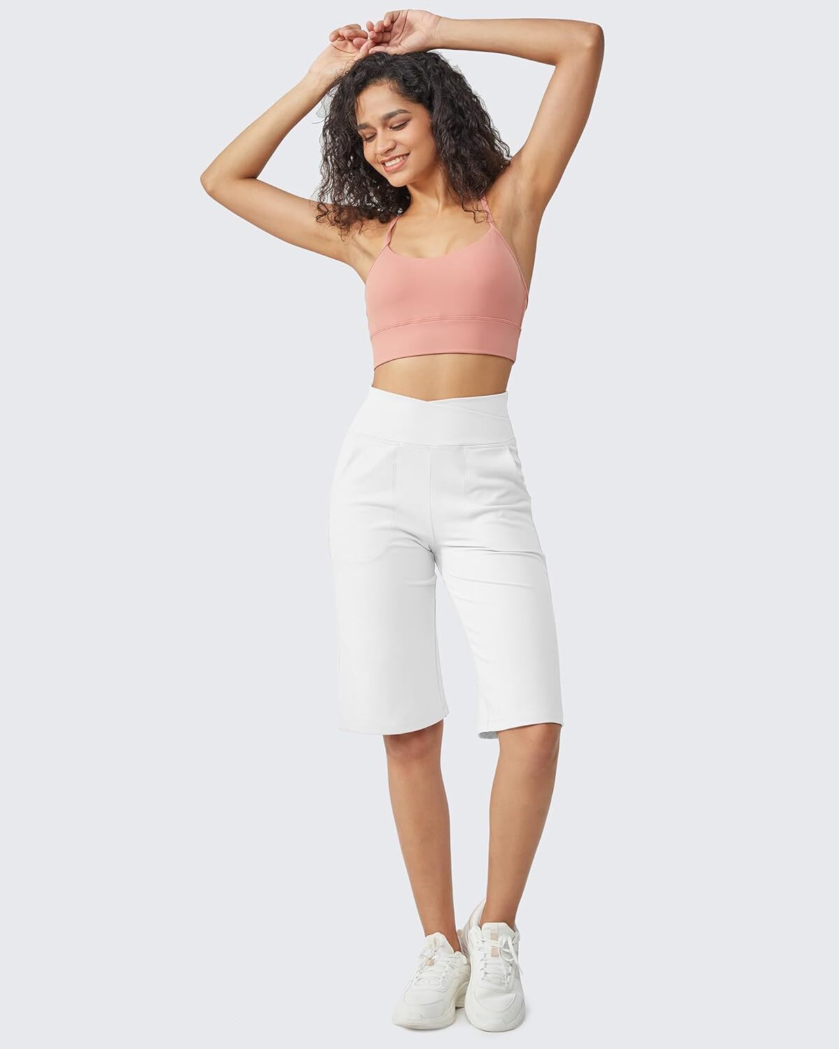 ⏰Last day promotion: Capri Pants for Women -Knee Length Wide Leg Yoga Capris Dressy Casual Summer Crop Pants with Pockets