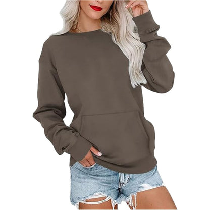 🎉Women's Oversized Crewneck Sweatshirt Long Sleeves Top with Pocket