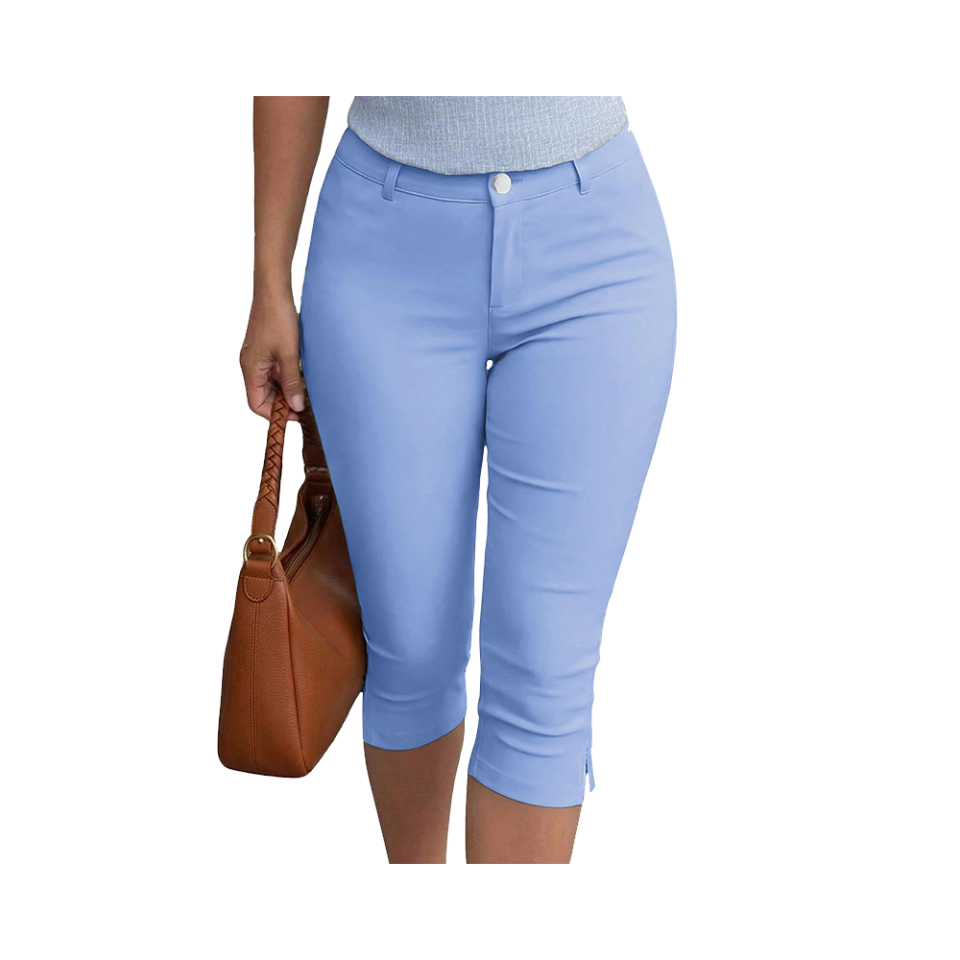 Capri Pants for Women Stretch Fitted Dressy Work Casual Slim Crop Legging