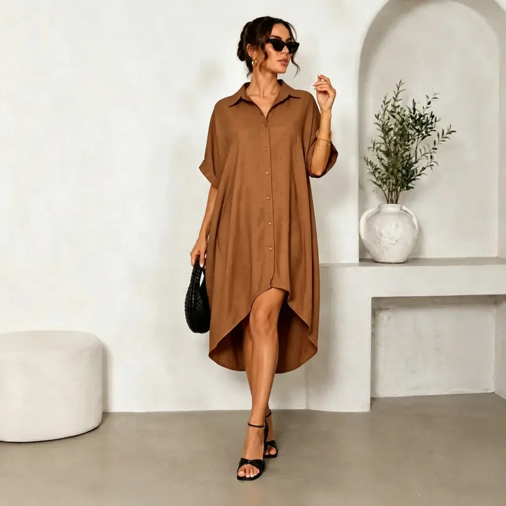 Women Sexy Black Shirt Dress