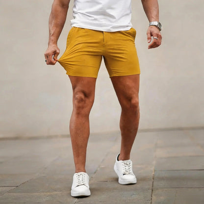 Men's 5-Inch Stretch Chino Shorts - Slim Fit Casual Summer Shorts（1