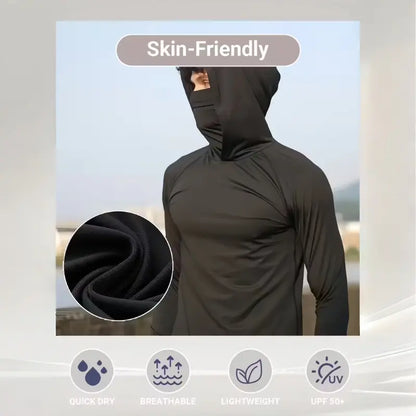 Men's casual hoodie with UPF50+ sun protection, soft and comfortable, classic and versatile.