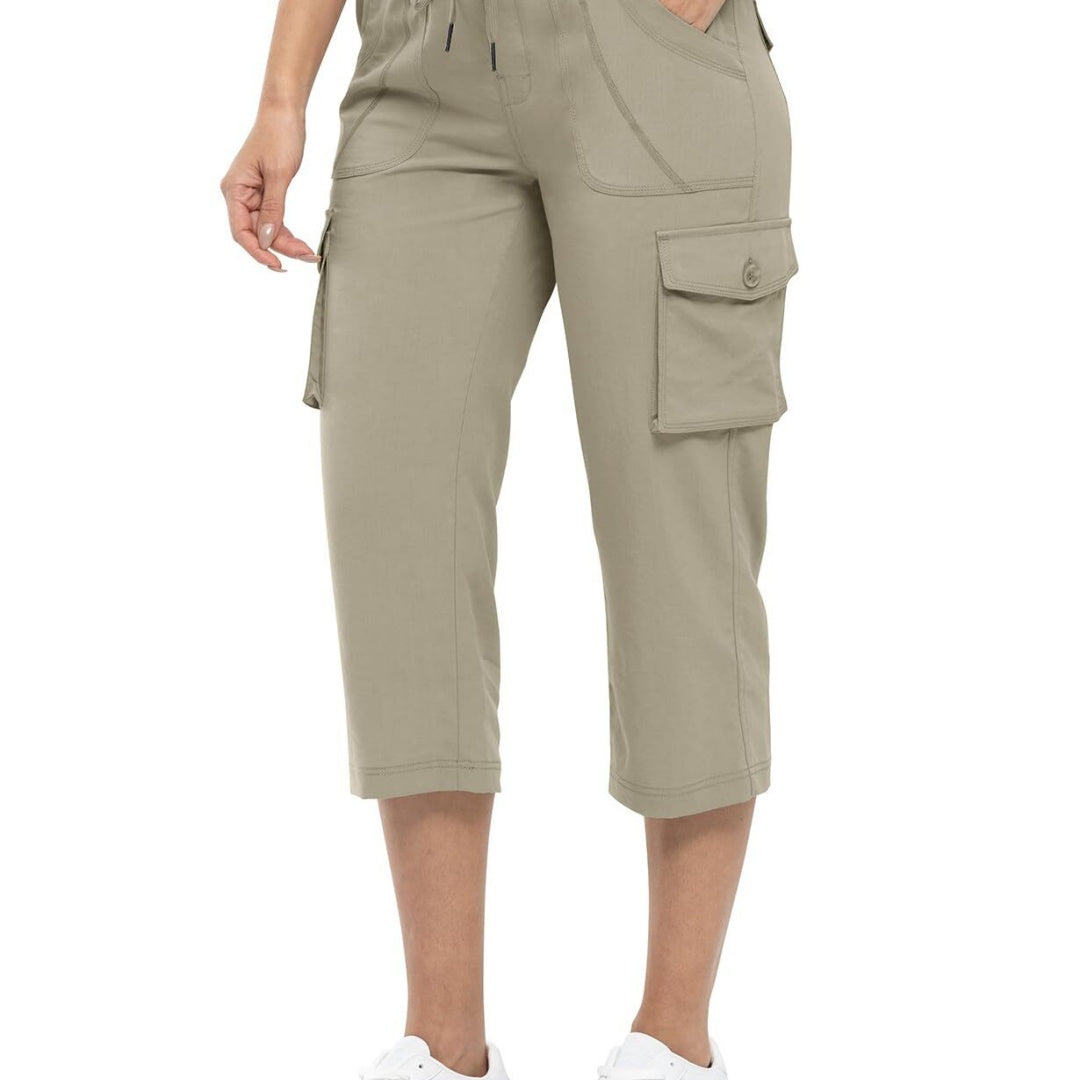 🔥Last day promotion-Women’s Loose Fit Lightweight Capri Cargo Pants – Casual 3/4 Trousers with 6 Pockets