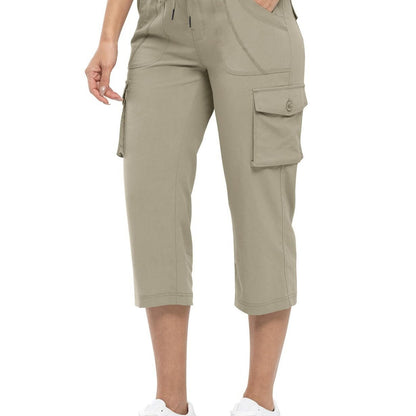 🔥Last day promotion-Women’s Loose Fit Lightweight Capri Cargo Pants – Casual 3/4 Trousers with 6 Pockets