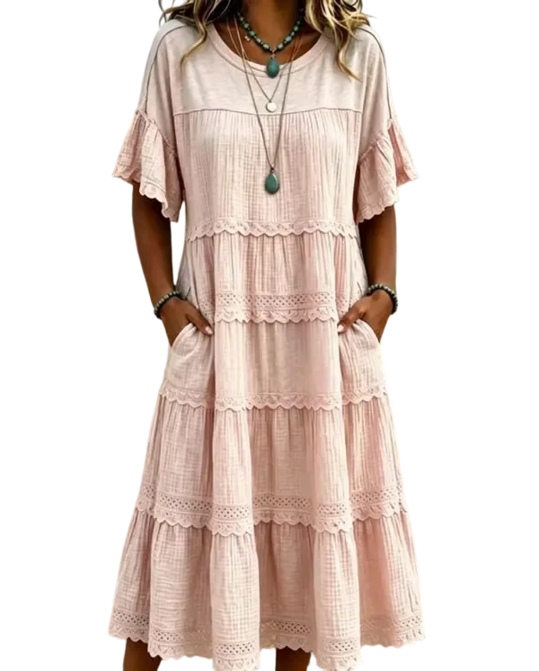 🔥Cool & breathable fabric🍃Women's Vintage Patchwork Lace Dress