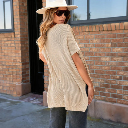 Women’s Solid Knit Puff Sleeve Sweater