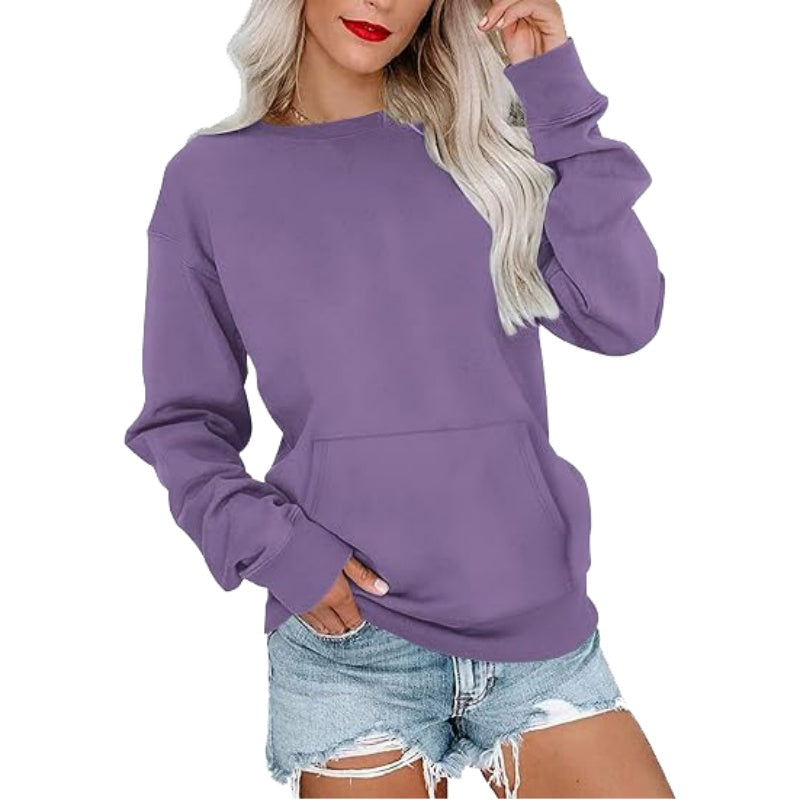 🎉Women's Oversized Crewneck Sweatshirt Long Sleeves Top with Pocket