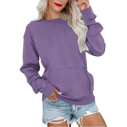 🎉Women's Oversized Crewneck Sweatshirt Long Sleeves Top with Pocket