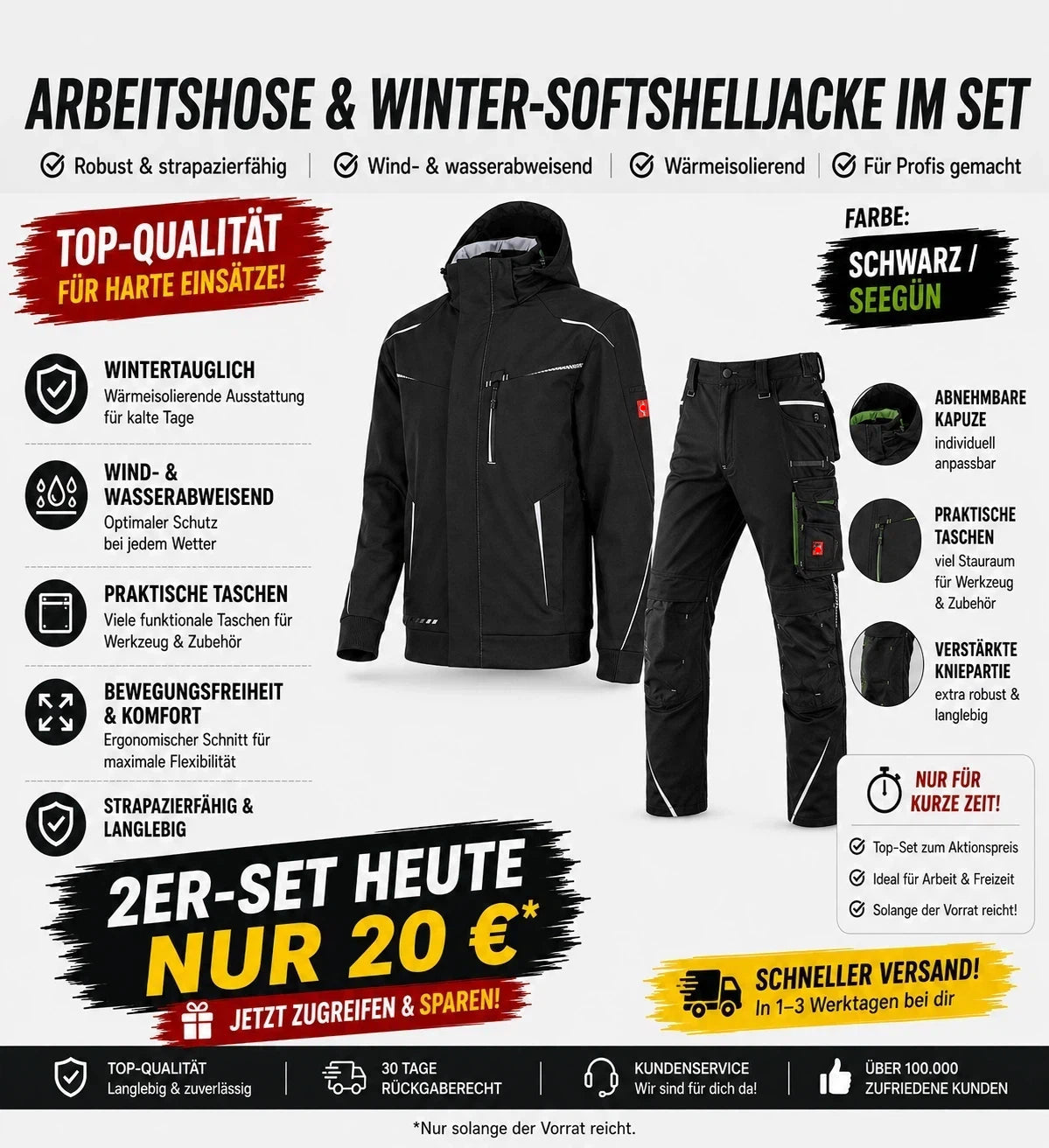 ☀️ WINTER-SALE IM SOMMER ❄️Softshelljacke × Bundhose motion 2026 Set