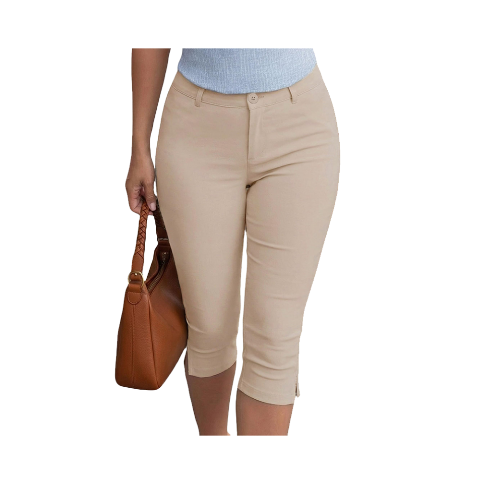 Capri Pants for Women Stretch Fitted Dressy Work Casual Slim Crop Legging