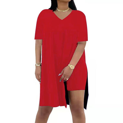 🔥 LAST DAY SALE – Women’s Casual 2-Piece Outfit – Oversized Tunic & Biker Shorts