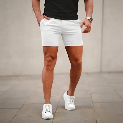 Men's 5-Inch Stretch Chino Shorts - Slim Fit Casual Summer Shorts（1